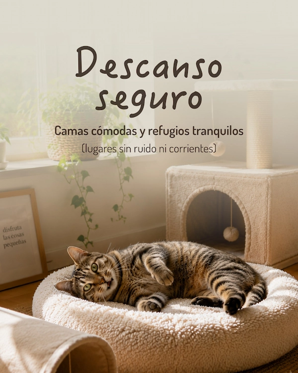Con pequeños ajustes podés transformar tu casa en un lugar más cómodo, estimulante y a medida de tu michi. Guardá este post para armar su espacio ideal - imagen 3